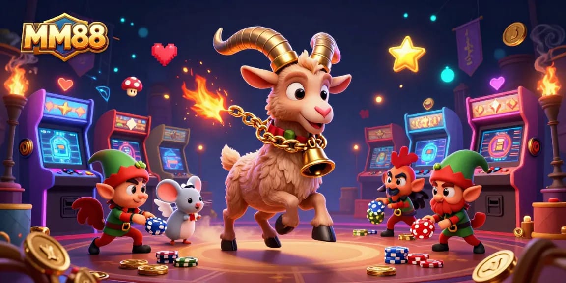 Experience MM88’s cockfighting casino action with dynamic characters stealing poker chips.