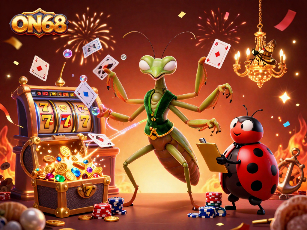 Engage with ON68's thrilling online gaming experience through vibrant casino action