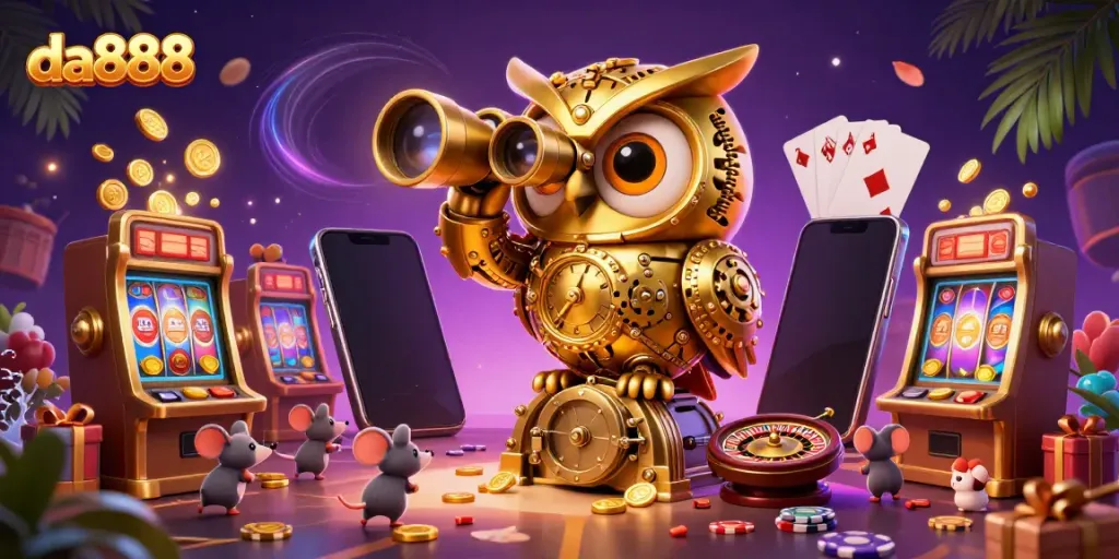 Experience the excitement of da888 casino gaming with a vibrant 3D scene featuring unique characters and dynamic elements.
