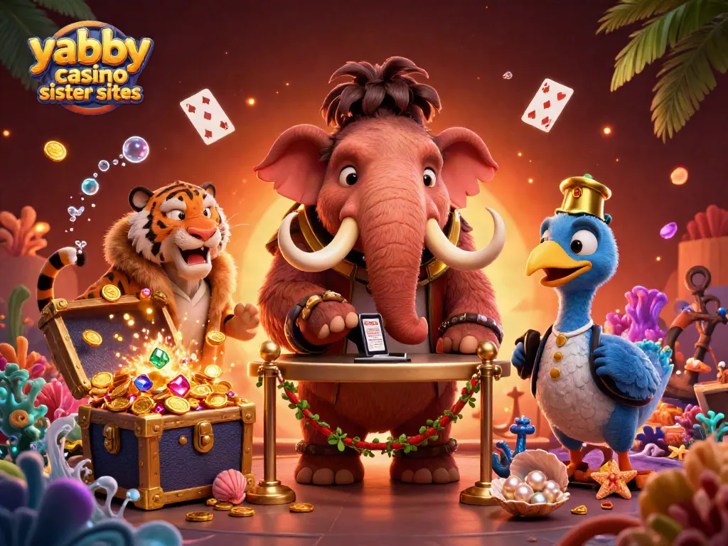 Engaging scene showcasing yabby casino sister sites with dynamic characters and exciting casino elements