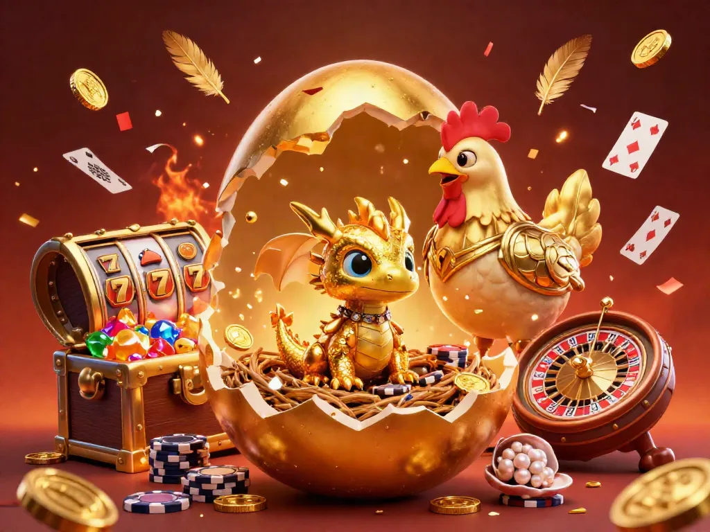 Experience MAGNUM188's vibrant casino scene with a golden dragon, poker chips, and celebratory effects.