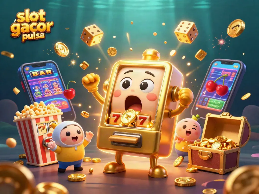 Experience the thrill as slot gacor pulsa jackpots explode with vibrant coins and cheering slot machines.