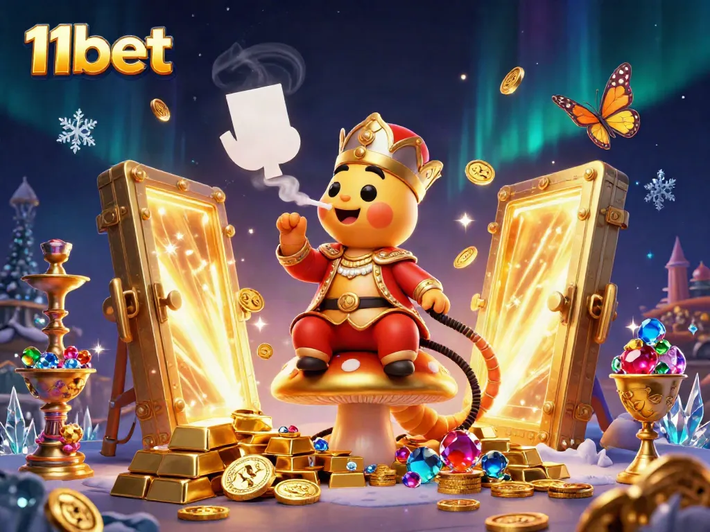 Experience the magic of 11bet with a vibrant 3D illustration showcasing a whimsical casino scene.