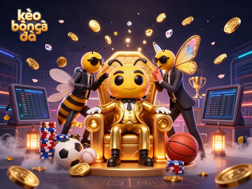 Engage with kèo bóng đá betting strategies in a vibrant 3D scene showcasing sports elements and dynamic characters.