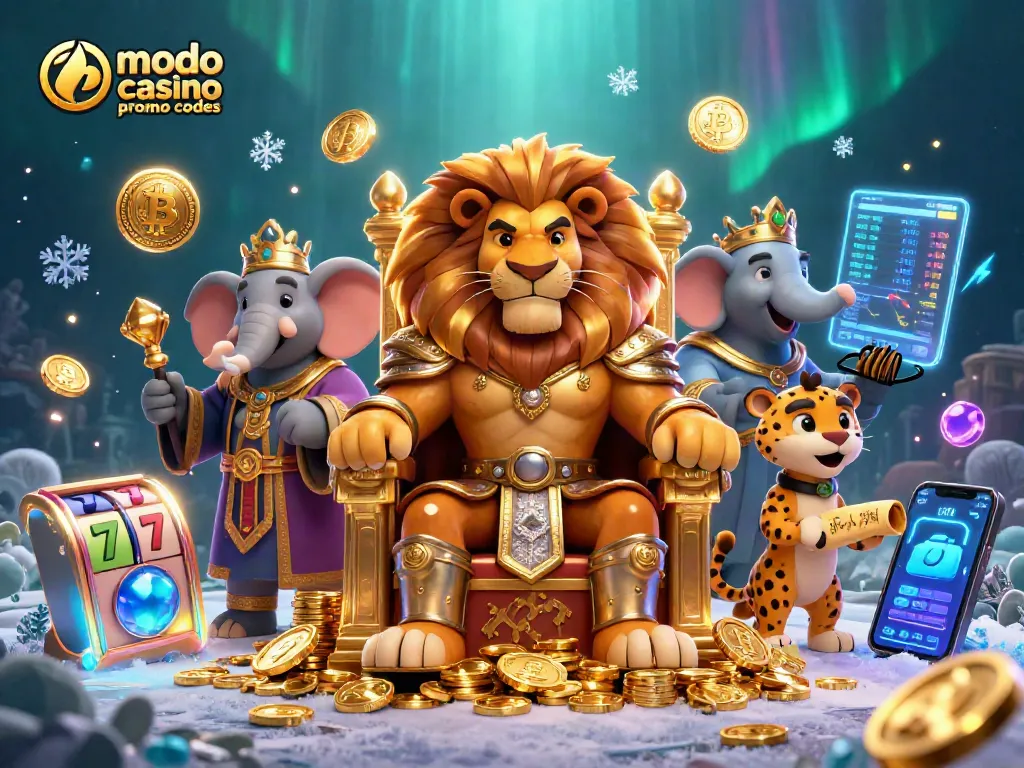 Play with modo casino promo codes for exciting slots and jackpots in a vivid 3D casino scene.