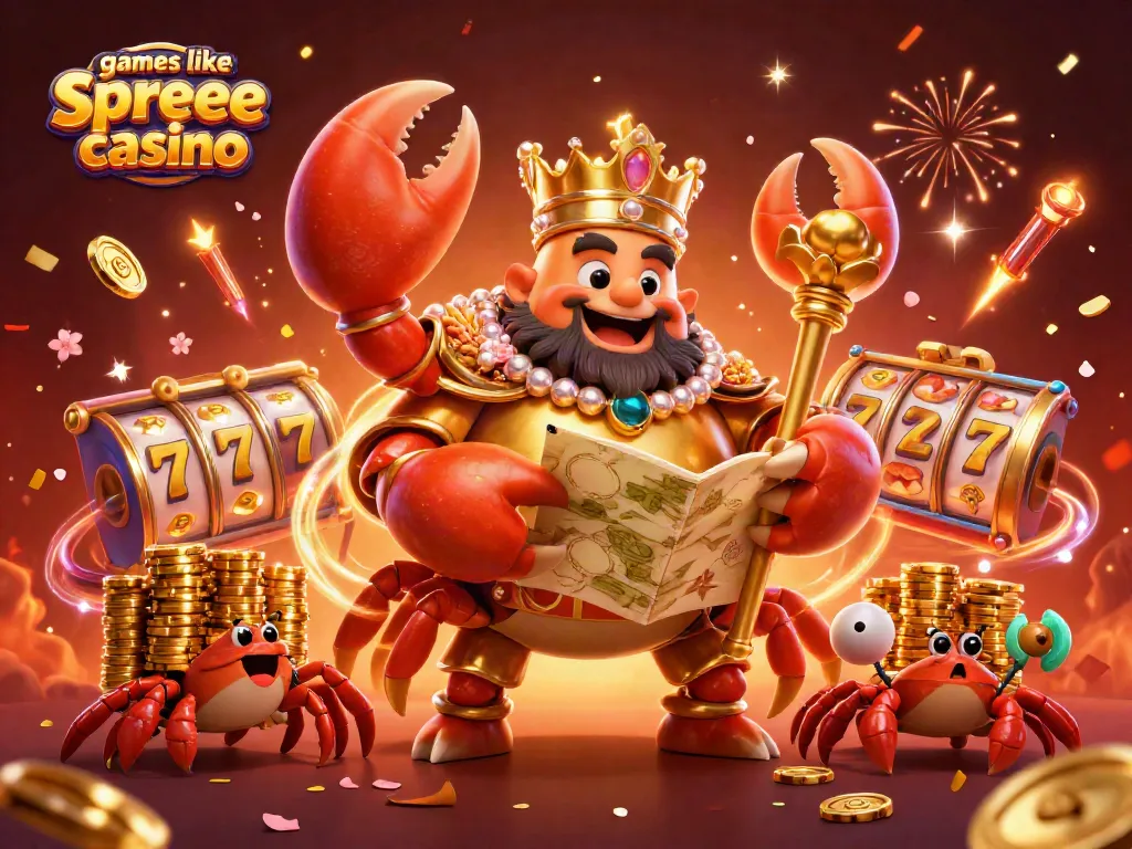 Play exciting games like spree casino in this vibrant 3D casino illustration featuring golden claws and jackpot elements.