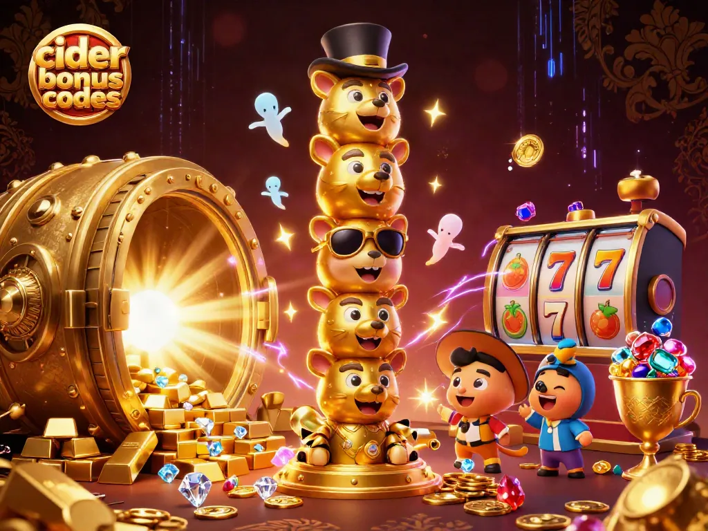 Players earn free rewards with cider casino bonus codes surrounded by rich gold visuals.