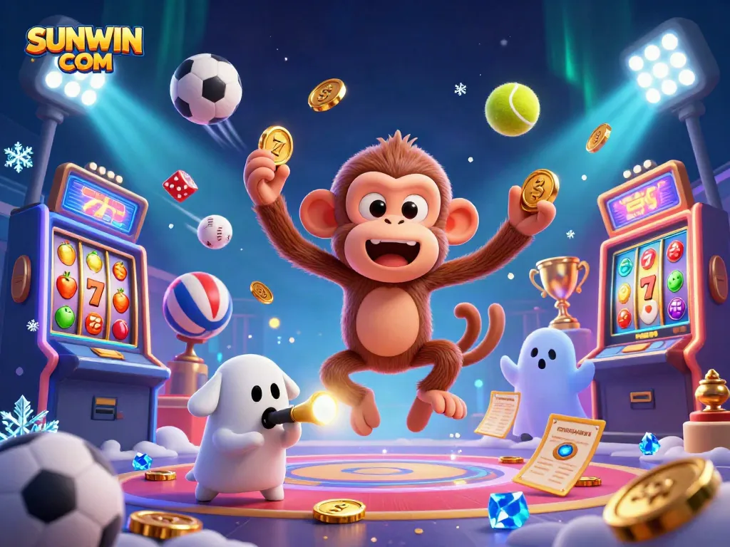 Experience thrilling gaming moments with SUNWIN COM in this dynamic online casino illustration.