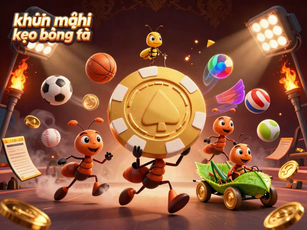 Experience the excitement of khuyến mãi kèo bóng đá with a dynamic scene of ants on a gold heist.