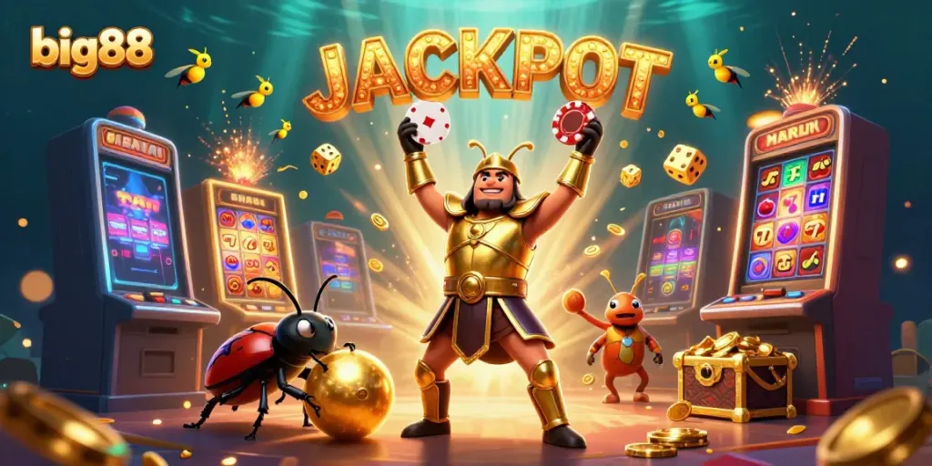Experience big88’s exciting casino jackpots with vibrant characters and colorful gaming elements.