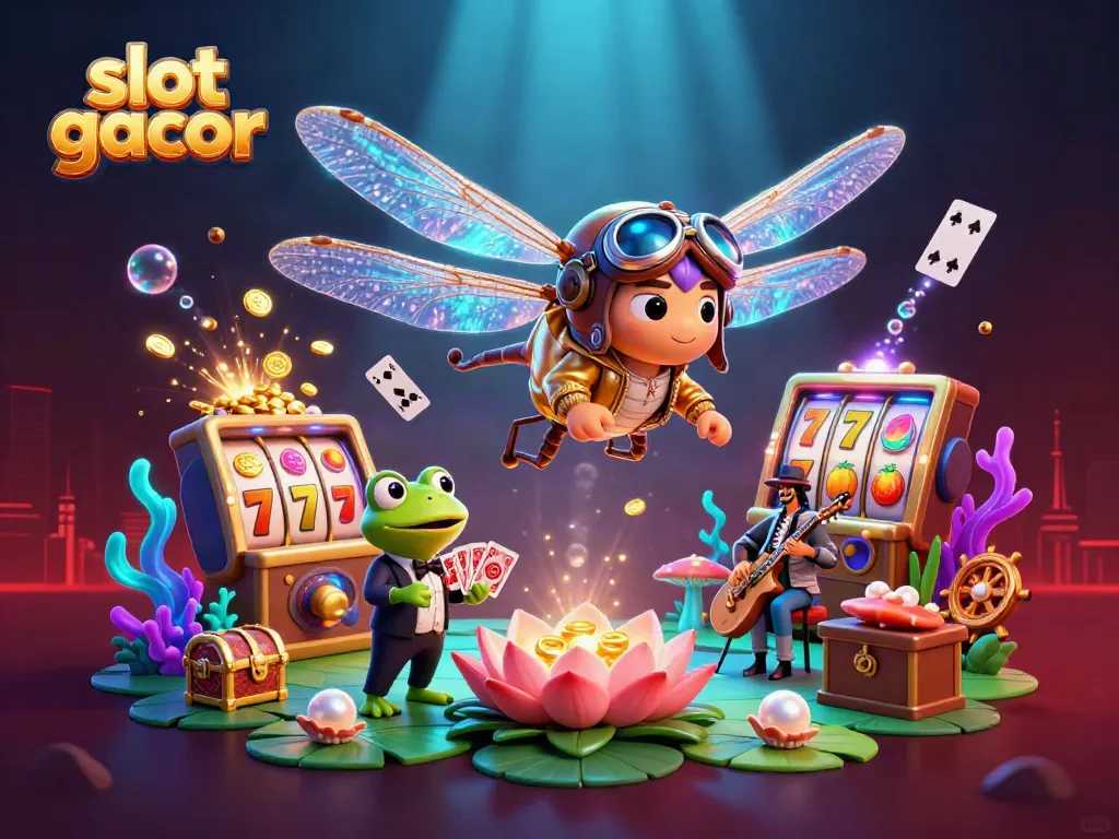 Menang besar dengan slot gacor sambil mengamati dealer katak dan musik jazz yang menghidupkan suasana.