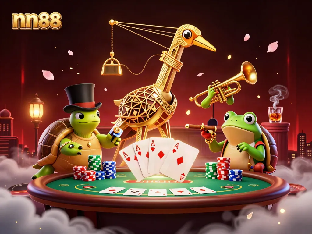 Experience thrilling action at nn88 casino with an enchanting 3D scene featuring lively characters and gaming elements.