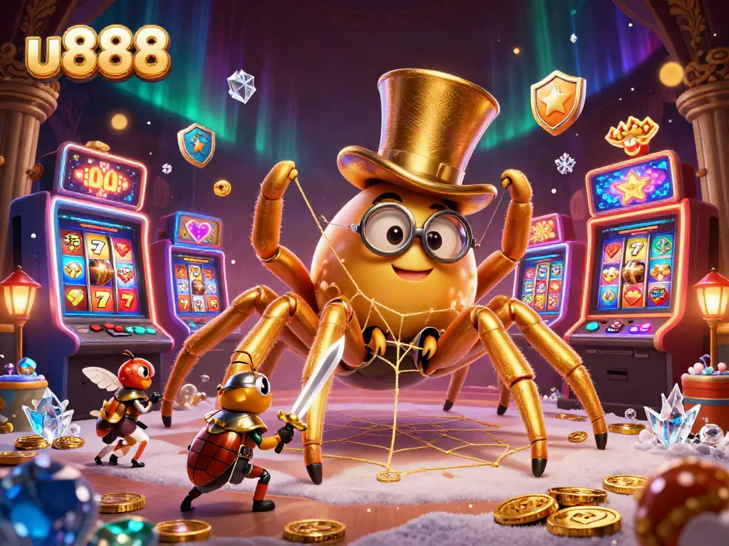 Engage in thrilling gameplay at u888 with a vibrant casino scene featuring various gaming elements.