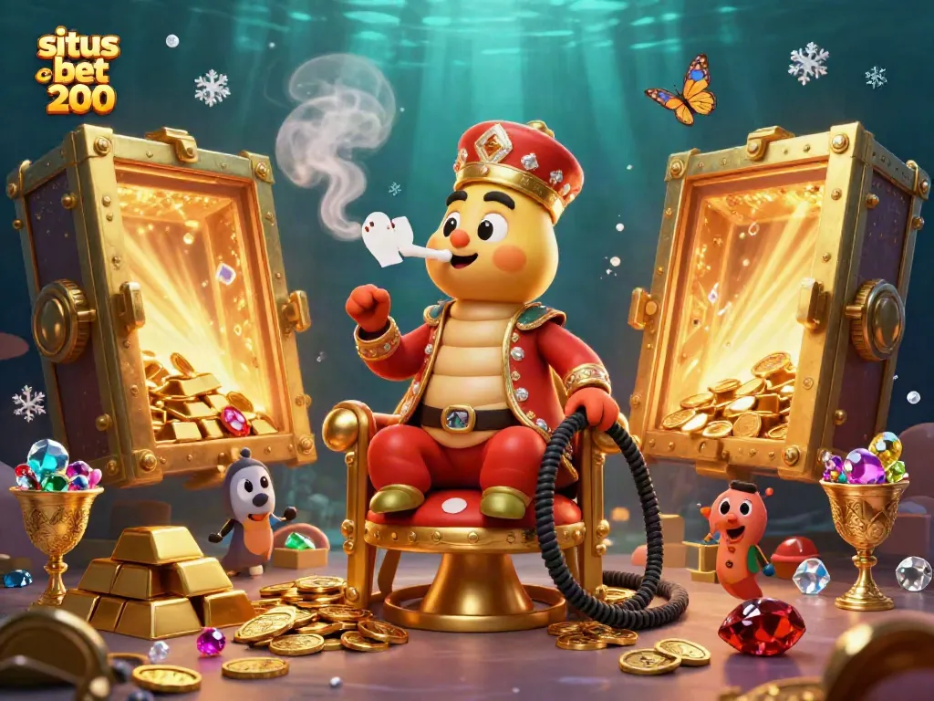 Experience excitement with situs bet 200 as golden coins and poker symbols create a vibrant jackpot scene.