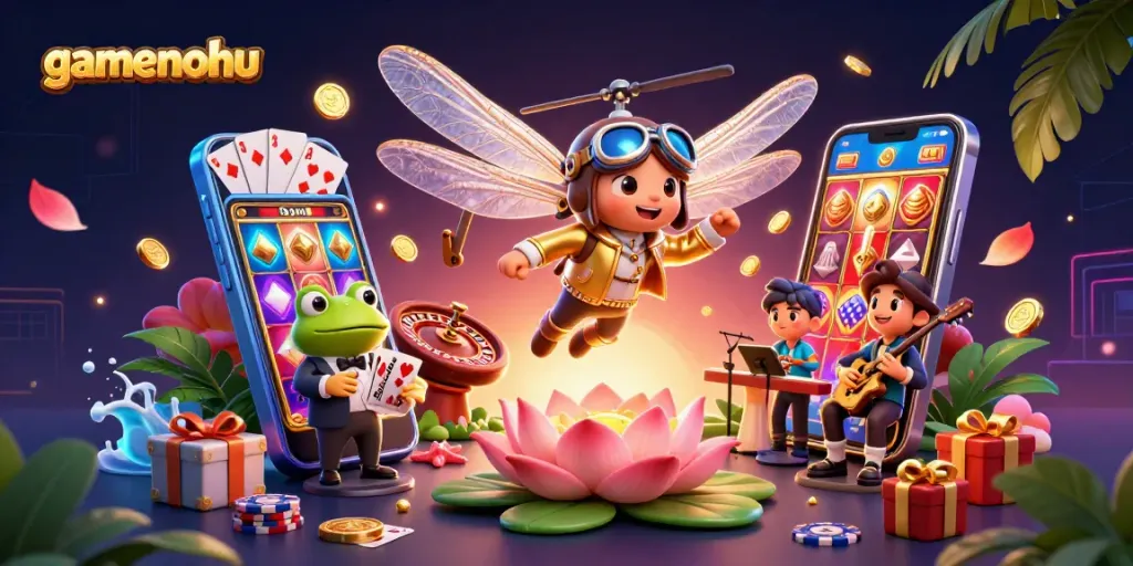 Engage in vibrant slot gaming action with gamenohu at a lily pad casino!
