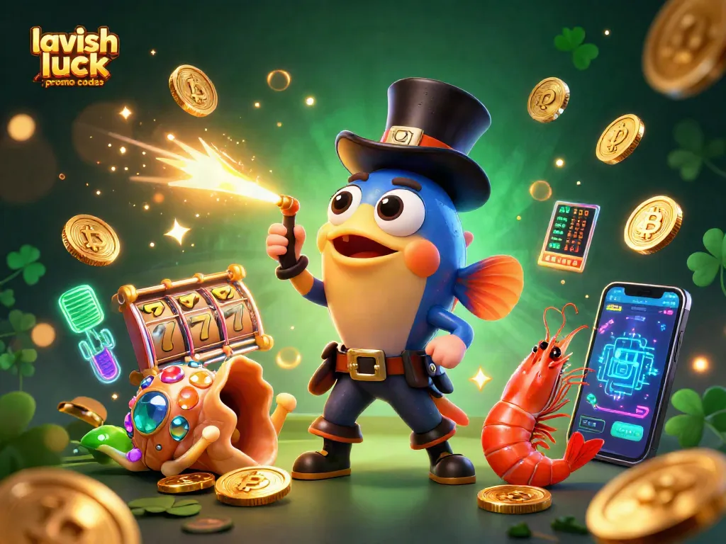 Engage with lavish luck promo codes while playing in this exciting 3D casino world filled with golden coins and vibrant slot reels.